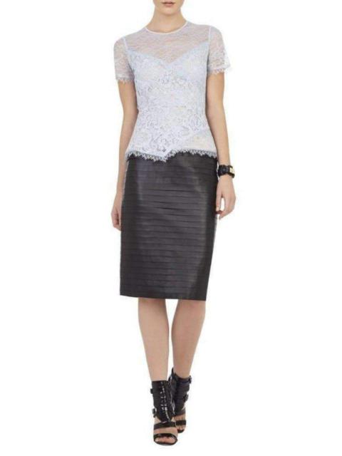 Other Designers Cindee Sheer Short Sleeve Peplum Top