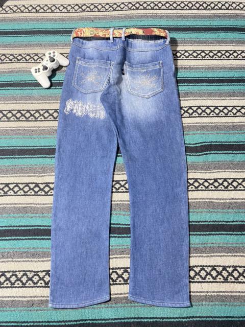Roen Roen Studded Skull Denim Cotton Relax Pants