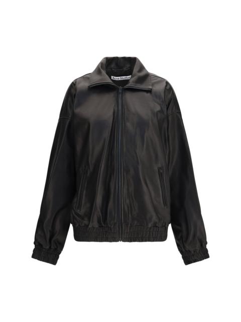 Acne Studios Acne Studios Leather Jacket High Collar Black