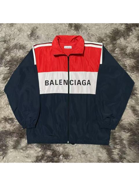 BALENCIAGA Balenciaga Red/Navy Nylon Logo Windbreake