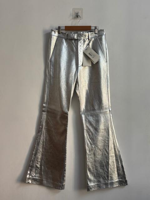 GUCCI Gucci AW20 Runway Silver Leather Flare Trousers