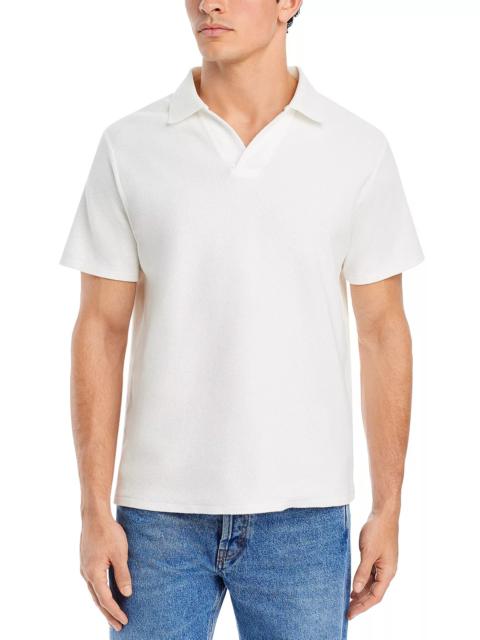 FRAME Jacquard Short Sleeve Open Collar Polo Shirt