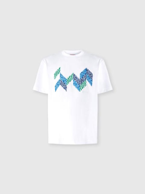 Missoni Short Sleeve T-Shirt with Flame Zigzag Insert and Logo