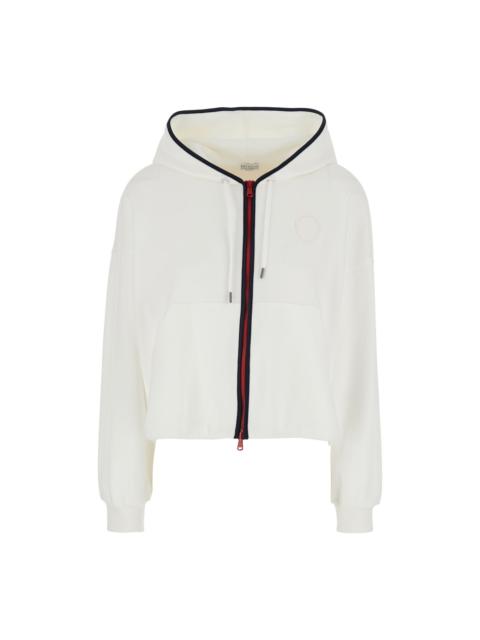Brunello Cucinelli White Sweatshirt With Contrasting Details In Cotton Woman