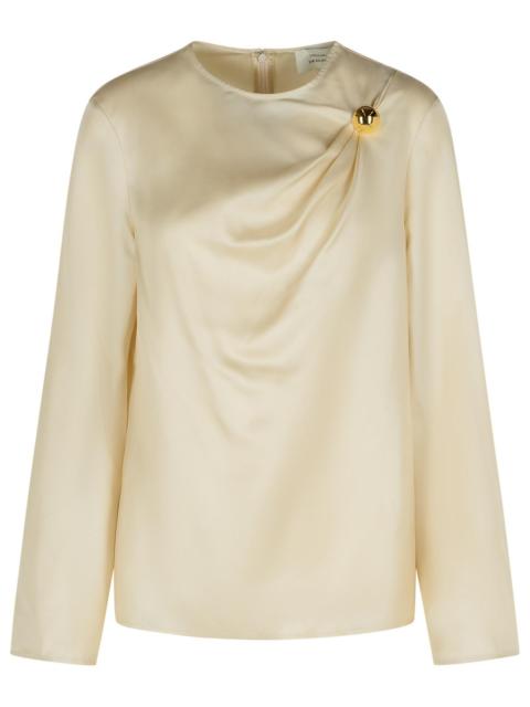 Loulou de Saison Loulou De Saison AZAE Draped Blouse Ivory Silk