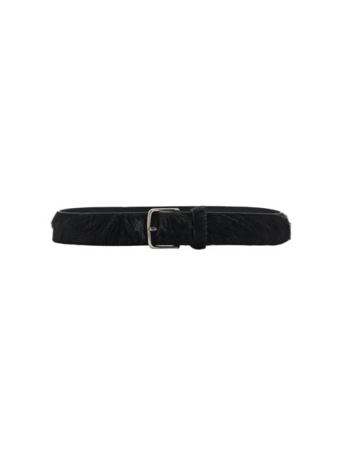 The Row Classic Pony Hair Maxi Belt black