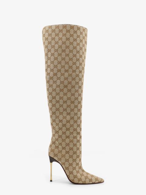 GUCCI Gg Fabric Cuissardes Boots