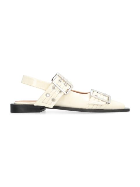 GANNI Feminine Buckle Eco-leather Slingback