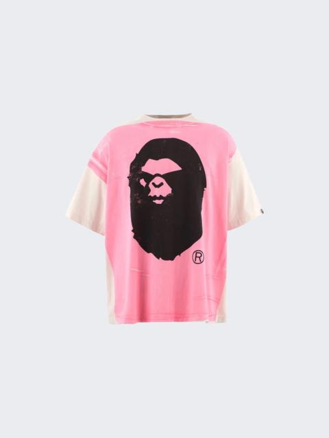 SAINT M×××××× X Bape Handprint Tee White And Pink