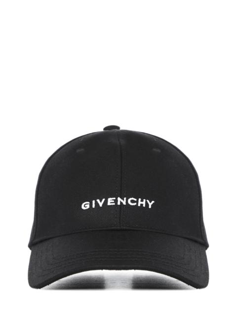 Givenchy Black cotton serge baseball cap with white 4G logo embroidered at back.