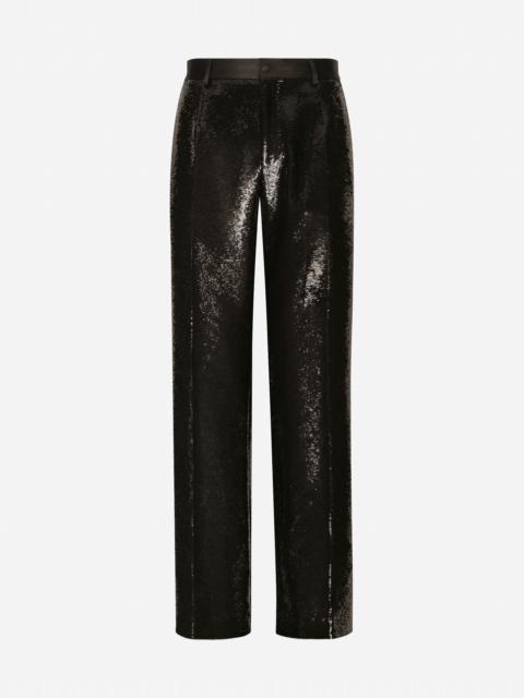 Dolce & Gabbana Sequined straight-leg pants