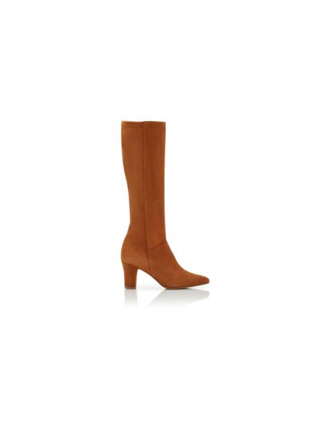 Manolo Blahnik Brown Suede Knee High Boots