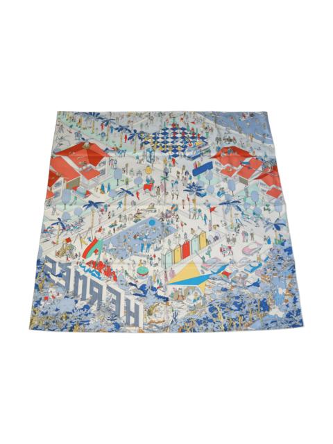 Hermès Hermes On The Beach 90 Silk Square Scarf Multicolor