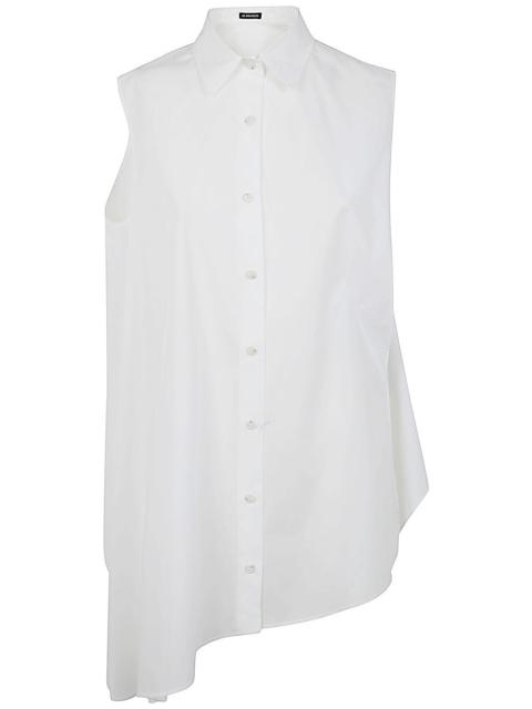 Ann Demeulemeester Ann Demeulemeester Women Iona Asymmetrical Oversized Shirt Light Crumpled Cotton White
