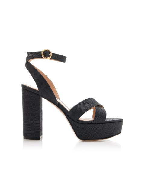 Gianvito Rossi Sabrina Linen Platform Sandals black