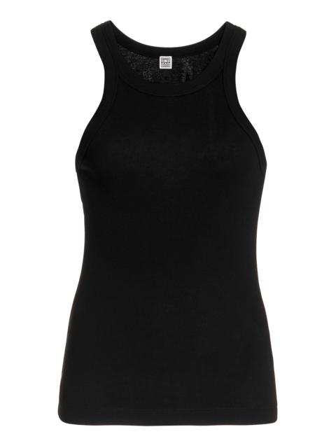 TOTEME Espera Ribbed Stretch Cotton-Blend Top black