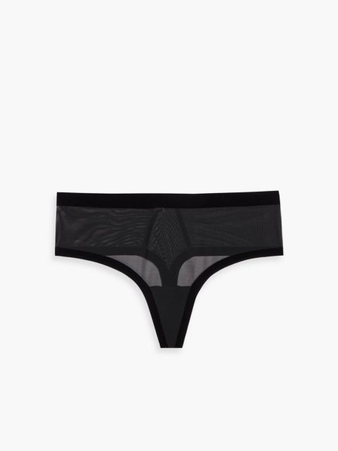 Wolford Stretch-tulle mid-rise thong