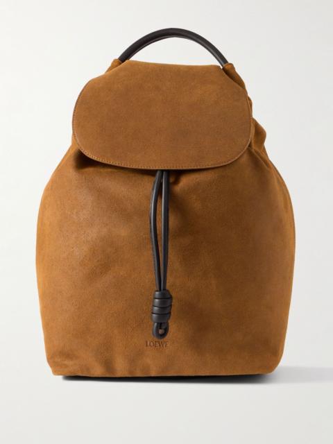 Loewe Flamenco Suede and Leather Backpack Brown