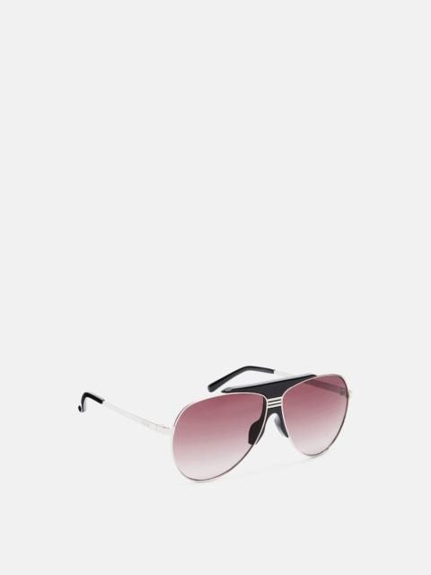 LINDA FARROW SILVER AND BLACK SUNGLASSES
