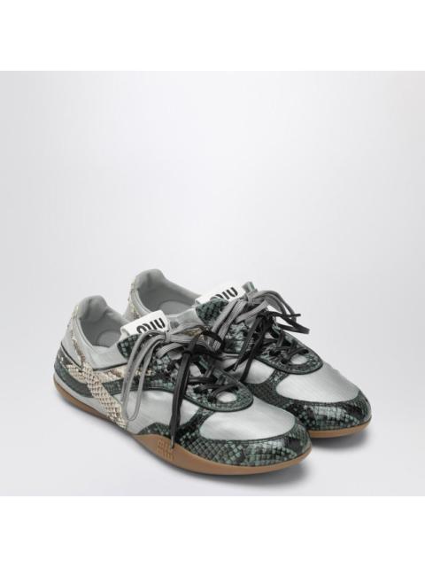Miu Miu Miu Miu Gymnasium Sneakers In Technical Fabric And Ayers Python Print Women