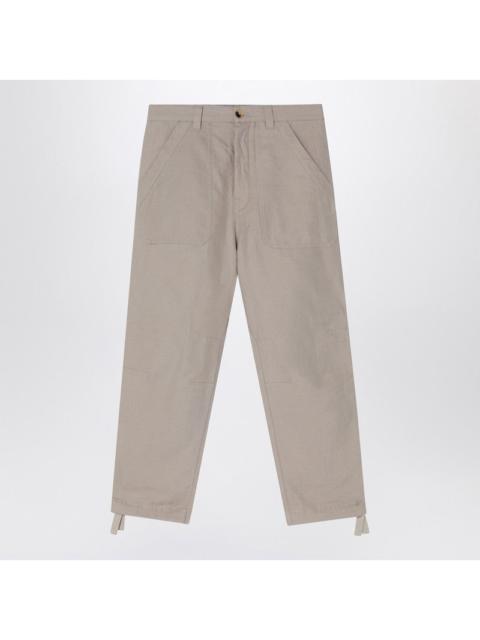 Brunello Cucinelli Khaki linen-cotton blend trousers