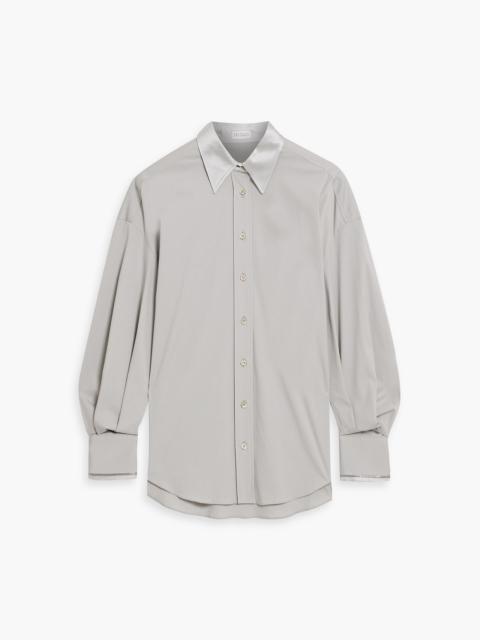 Brunello Cucinelli Bead-embellished stretch cotton-blend poplin shirt