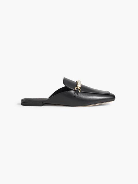 Stuart Weitzman Perla embellished leather mules