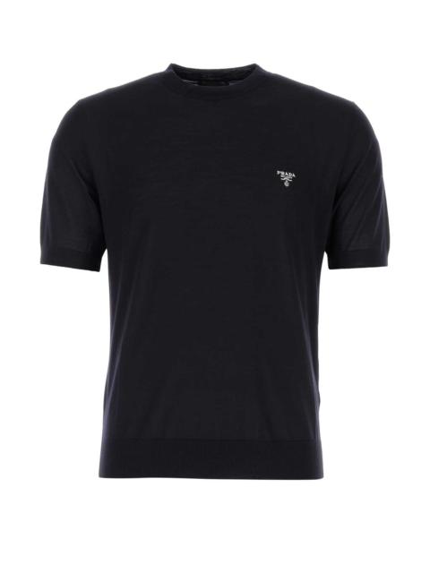 Prada Prada Men Midnight Blue Wool T-Shirt