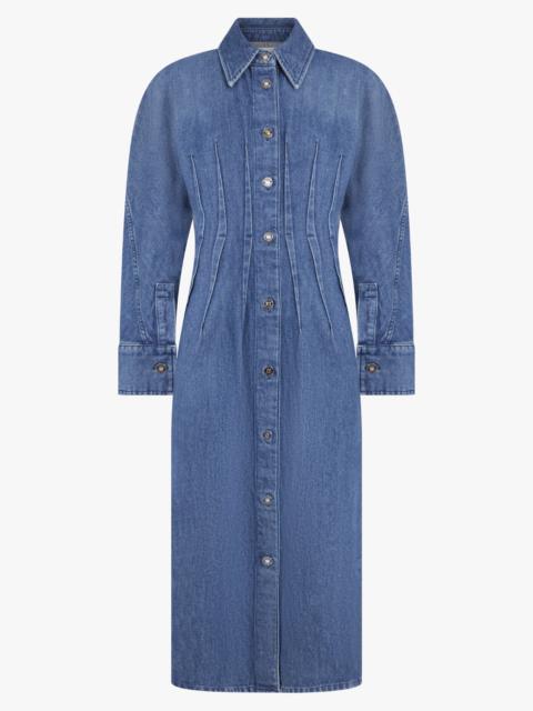 Givenchy COCOON MIDI WAISTED DENIM DRESS | MEDIUM BLUE