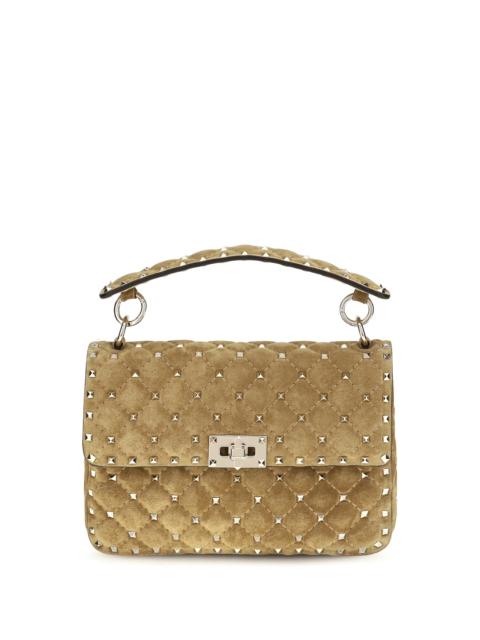 Valentino Valentino Garavani Medium Rockstud Spike Suede Bag Havana Beige