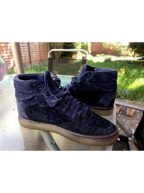 BALENCIAGA RARE Dark Blue High Tops Suede Leather Sneaker Trainers