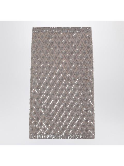 P.A.R.O.S.H. - P.A.R.O.S.H. Grey sequined midi skirt