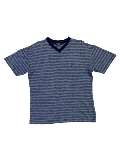 Other Designers Designer × Vintage × Yves Saint Laurent - Vintage Yves Saint Laurent Stripes V-neck Shirt