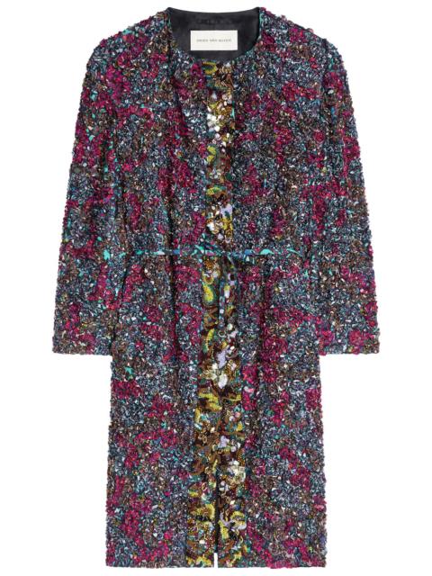 Dries Van Noten Dries Van Noten Women Cappotto Ricamato Con Stampe “Marbled Clay”