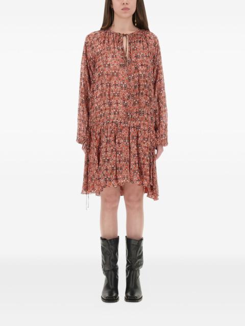 Isabel Marant Étoile tie-neck patterned mini dress