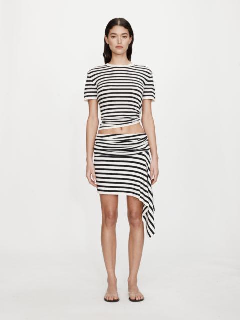 CHRISTOPHER ESBER Stripe Knit Extension Drape Mini Skirt