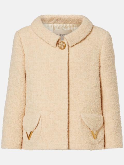 Valentino Embellished wool-blend tweed jacket