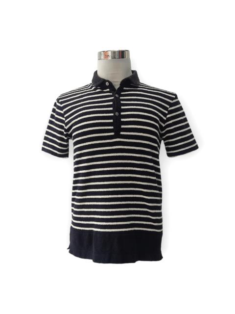 Lanvin Lanvin En Blue Striped Pile Polo Shirts
