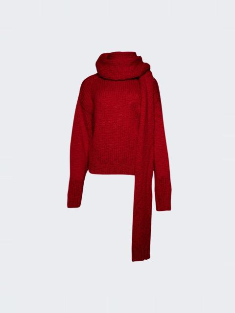 AMIYA Nuvola Wool Sweater And Scarf Ruby Red