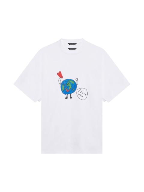 BALENCIAGA Balenciaga Love Earth Flatground Large Fit T-Shirt 'White'