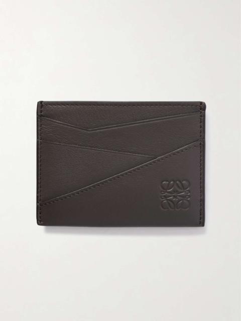 Puzzle Logo-Debossed Leather Cardholder