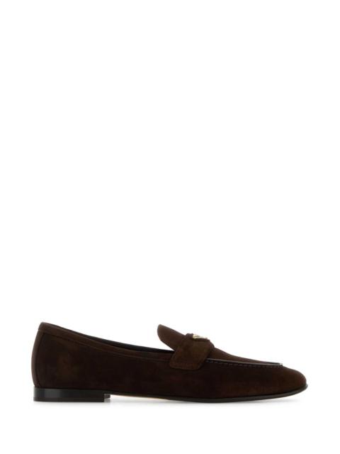 Prada Prada Women Dark Brown Suede Loafers