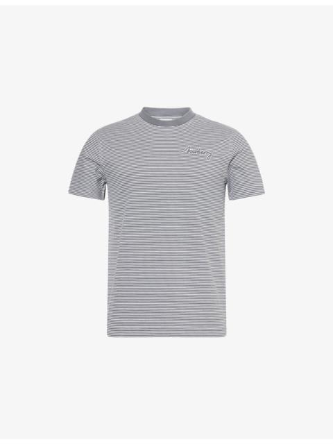 Burberry Stripe-Print Crewneck Cotton-Jersey T-Shirt