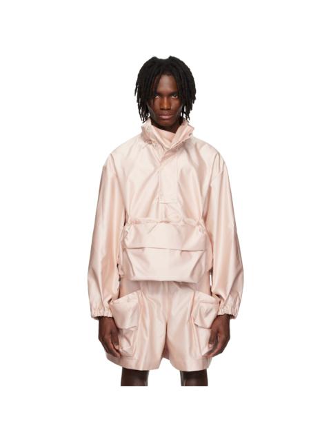 Simone Rocha Pink Drawstring Cargo Flap Pocket Detail Jacket