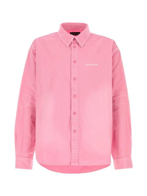 BALENCIAGA Pink Denim Oversize Shirt