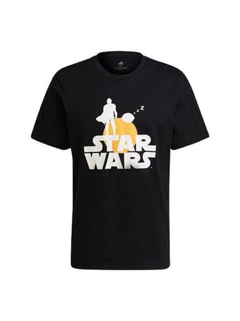 adidas adidas x STAR WARS Crossover M Str Wrs Mnd T Star War Subject Printing Round Neck Short Sleeve Black