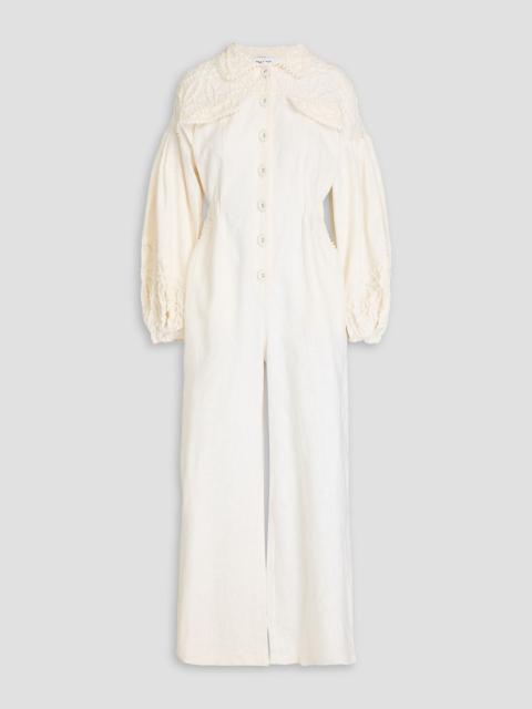 Charo Ruiz Kyony cloqué-trimmed ramie-blend jumpsuit