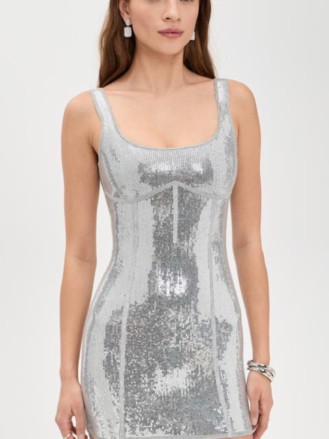 Fleur du Mal Sequin Knit Corset Mini Dress