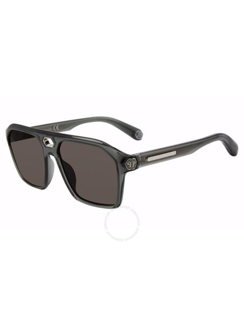 PHILIPP PLEIN Philipp Plein Grey Navigator Men's Sunglasses SPP072M 09RM 57