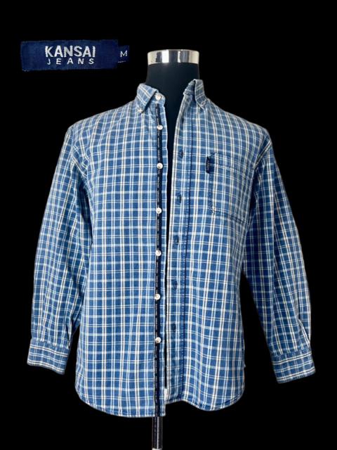 Other Designers Kansai Yamamoto Kbs - VINTAGE CASUAL FLANNEL KANSAI JEANS WITH SPELLOUT